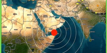 Dhulgariir cabbirkiisu yahay 6.0 oo xalay ku dhuftay xeebaha Puntland