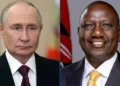 Madaxweyne Ruto ee Kenya iyo Madaxweynaha Ruushka Vladimir Putin, sawirro kala duwan